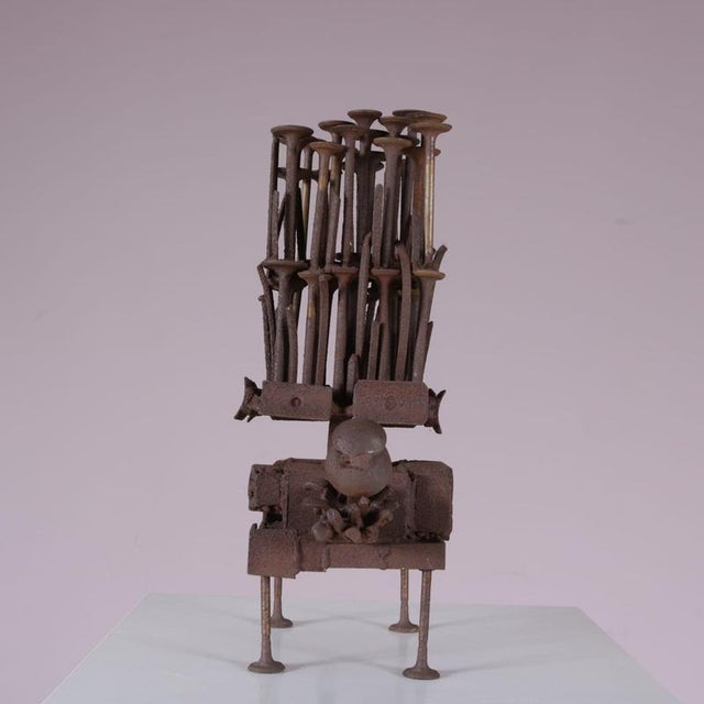 Brutalist Metal Artwork from Frans De Boer Lichtveld, 1970s For Sale - Image 13 of 15