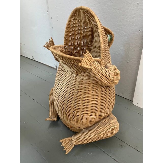 1970’s Vintage Wicker Frog Basket Chairish