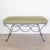 Metal Iron Double Loop Bench, Green Linen For Sale - Image 7 of 8