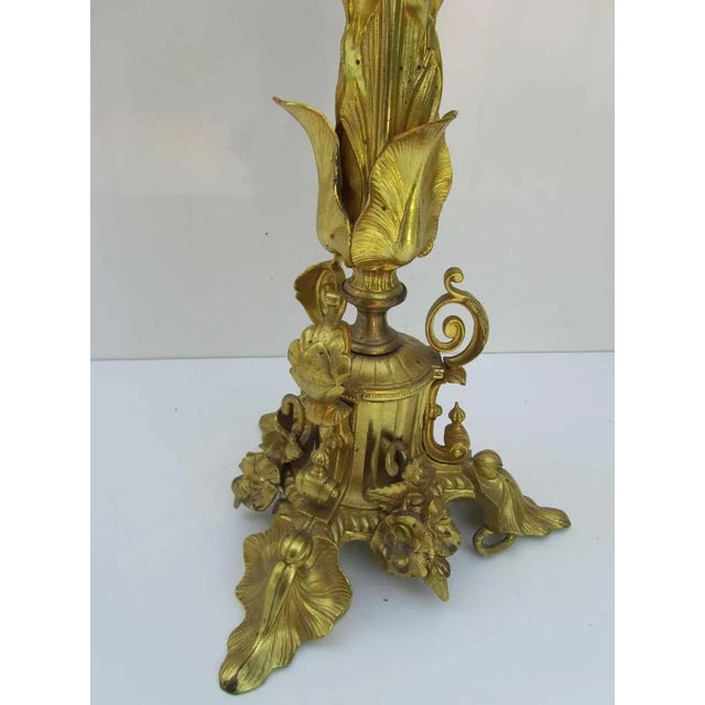 19th Century Gilt Bronze & Crystal Candelabras, Set of 2 For Sale - Image 10 of 14