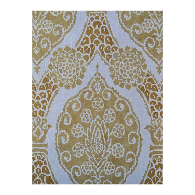 Brunschwig & Fils Sufera Print Canary Fabric 4 7/8 Yards For Sale