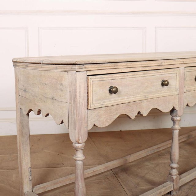 English Bleached Oak Dresser Base For Sale - Image 9 of 13