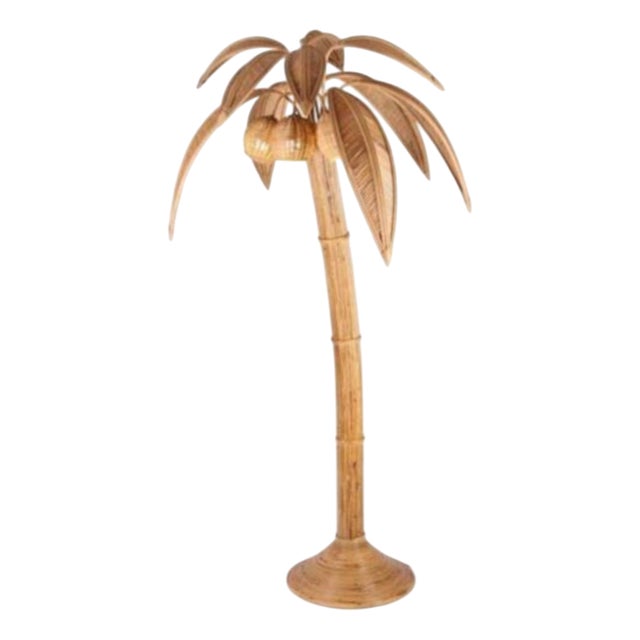 Rattan Coconut Floor Lamp, 1990s For Sale