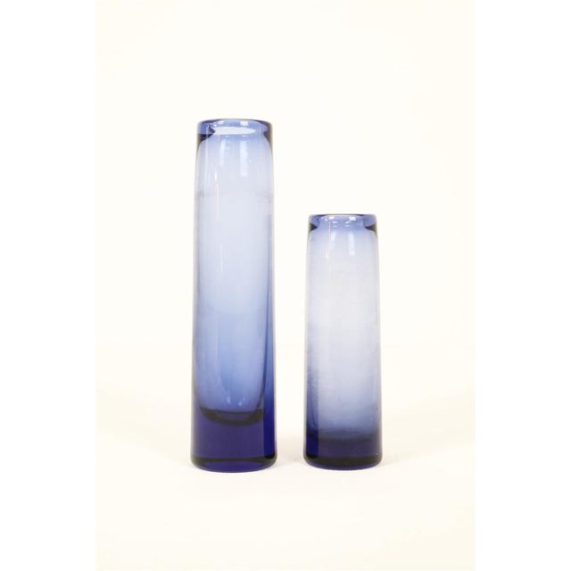 Vintage Danish Glass Vases by Per Lütlen for Holmegaard, 1960s, Set of 2 For Sale - Image 9 of 9