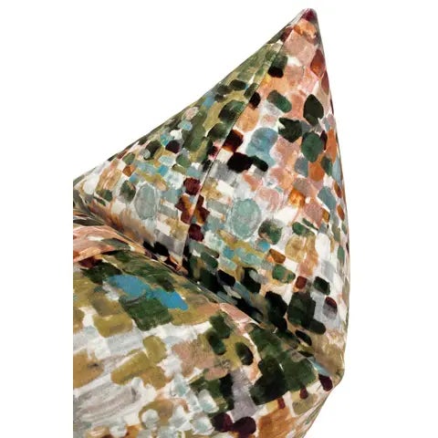 20" Multi Monet Velvet Pillows - a Pair For Sale - Image 4 of 5