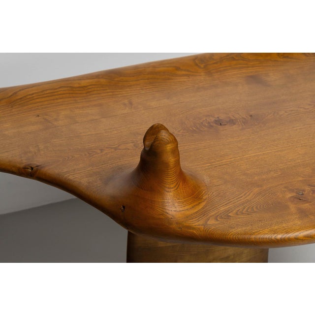 Brown Sculptural Wall Mounted Table in Ash Wood, Netherlands, 1970s For Sale - Image 8 of 16