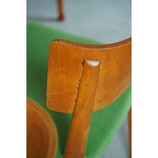 Art Deco Swedish Chairs in Birch & Mohair with Griffin Inlays from Klismos, 1930s, Set of 6 For Sale - Image 16 of 18