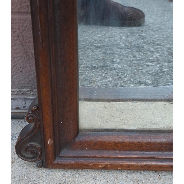 Wood 1920s Elite Furniture Co. Neoclassical Mahogany Wall Mirror For Sale - Image 7 of 10