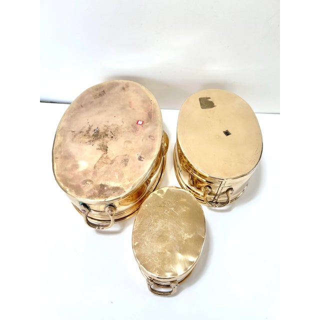 Metal Vintage Brass Clamshell Seashell Tiered Planters - Set of 3 For Sale - Image 7 of 8