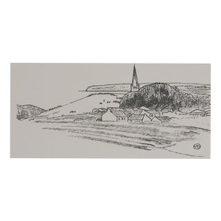 Mathurin Meheut, Seaside Village, 1937, Engraving For Sale