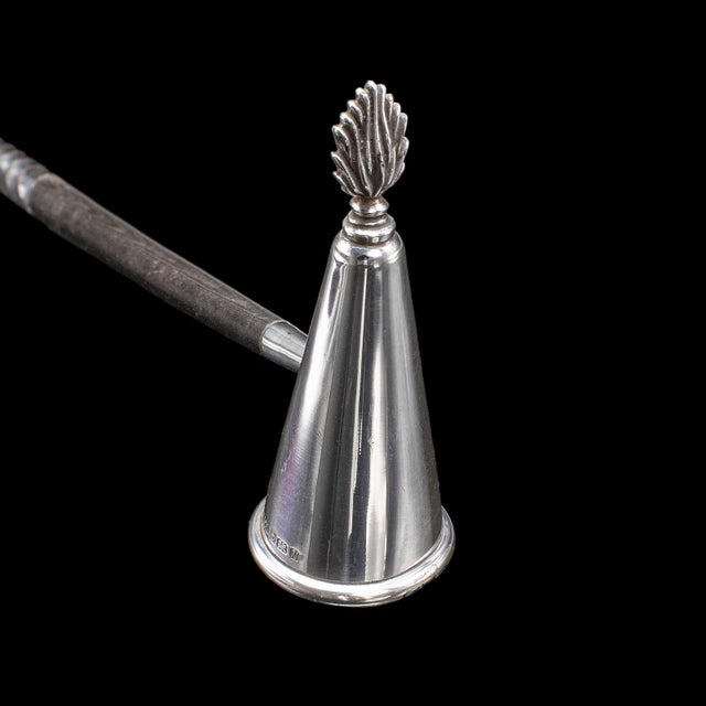 Pair of Vintage Candlesticks, English, Silver Plate, Snuffer Tool, Mid Century For Sale - Image 10 of 11