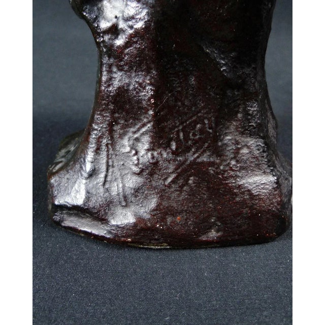 Black Art Nouveau Black Spelter Proof Bust of Cleopatra by Jean Foretay, 1890s-1910s For Sale - Image 8 of 15