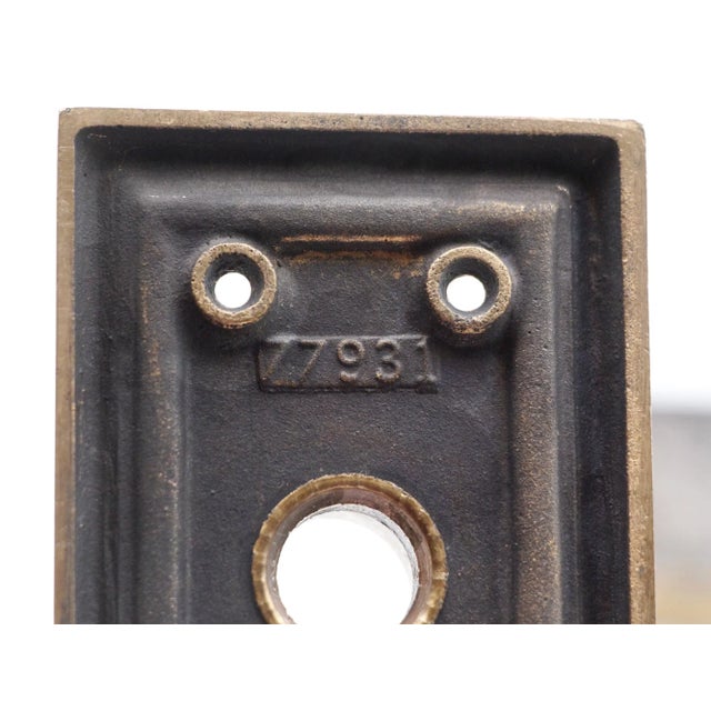 Vintage Corbin Brass Passage Door Knob & Plate Set For Sale - Image 11 of 11