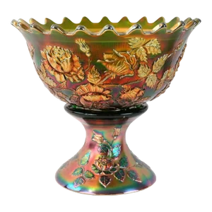 Fenton Art Nouveau Iridescent Cut Glass Bowl