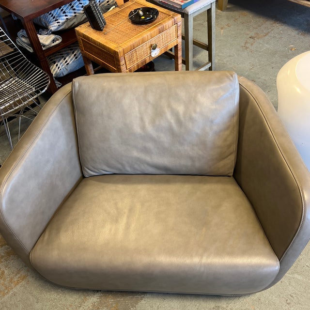Artefacto Leather Swivel Chair | Chairish