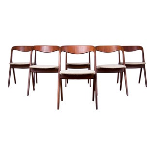 Mid Century Modern Danish Teak Dining Chairs by Vamo Mobelfabrik - Set of 6 - Stamped For Sale