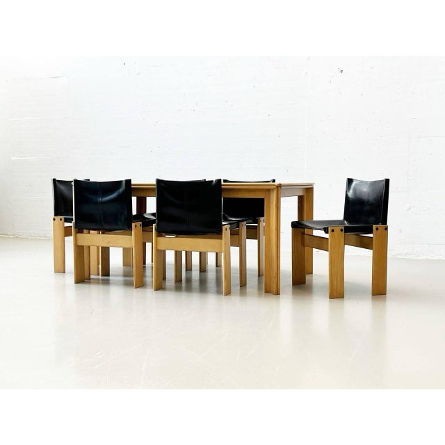 Monk Chairs and Table by Afra and Tobia Scarpa for Molteni, 1973, Set of 6 For Sale - Image 11 of 18