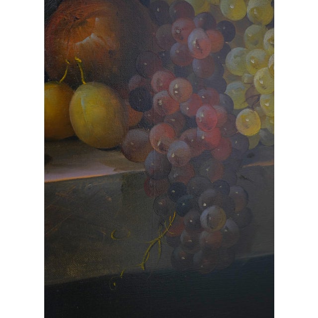 Gold w.jenkins Artist Signed Large Floral Still Life Painting on Canvas For Sale - Image 8 of 12