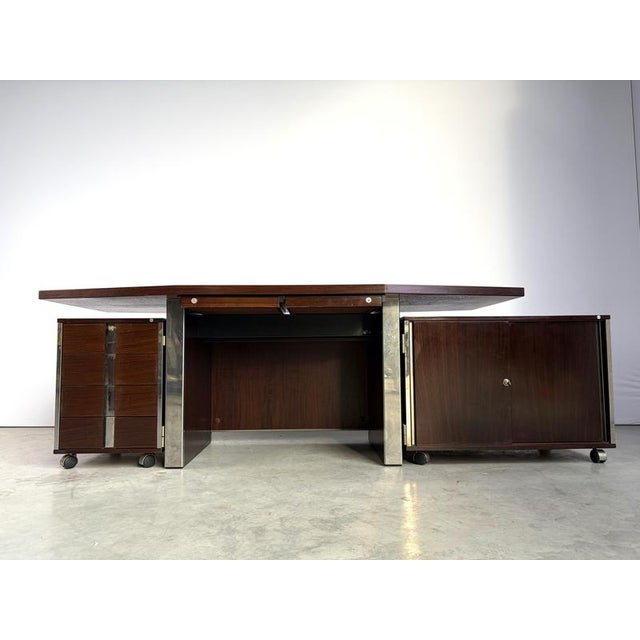 Vintage Desk attributed to Ennio Fazioli/Ico Parisi for Mim Italy, 1970s, Set of 3 For Sale - Image 9 of 13