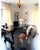 This table or desk features a walnut rectangular top covered in highly polished macassar ebony veneer, with ebonized...