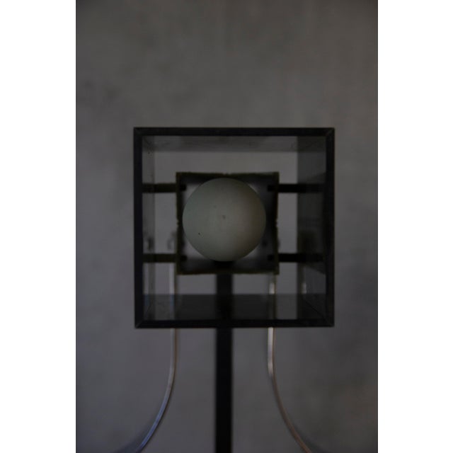 1970s Sciolari Chrome and Cast Smoked Plexiglass Ice Cube Chandelier For Sale In Los Angeles - Image 6 of 6