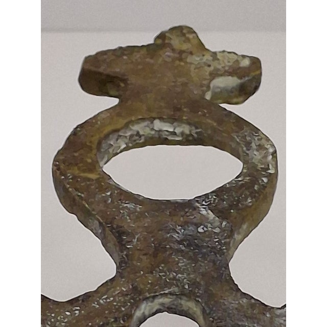 Late 19th Century Antique Moroccan Cast Brass Hanukkah Lamp Menorah 19th Century Judaica Oil Lamp For Sale - Image 5 of 18