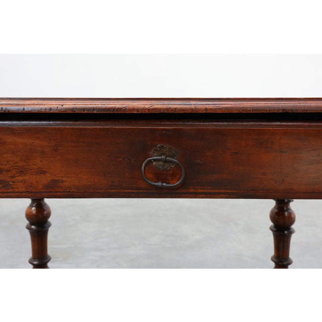 French Louis XIII Walnut Side Table with Drawer and Turned Legs, 1850 For Sale - Image 13 of 18