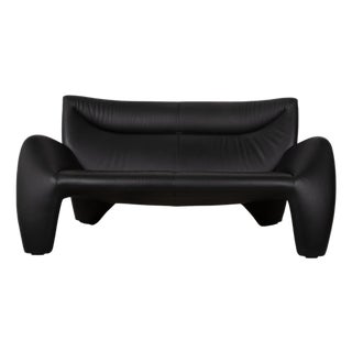 Echnaton 2-Seater Sofa in Black Leather from Leolux For Sale