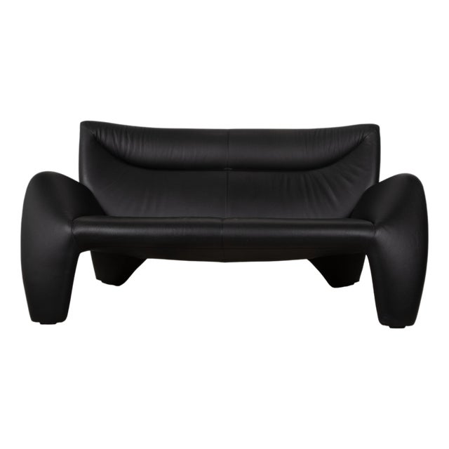 Echnaton 2-Seater Sofa in Black Leather from Leolux For Sale