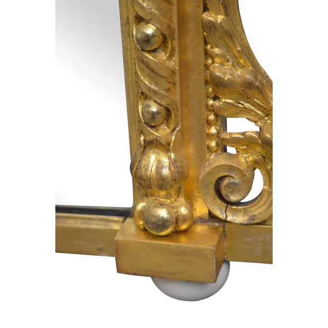 Victorian Giltwood Wall Mirror with Carved Frame, England, 1850 For Sale - Image 11 of 12
