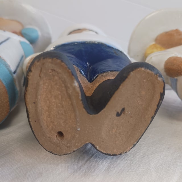 Blue Vintage Lisa Larson Gustavsberg Sweden "Sekelskifte" Stoneware Figurine Trio For Sale - Image 8 of 10