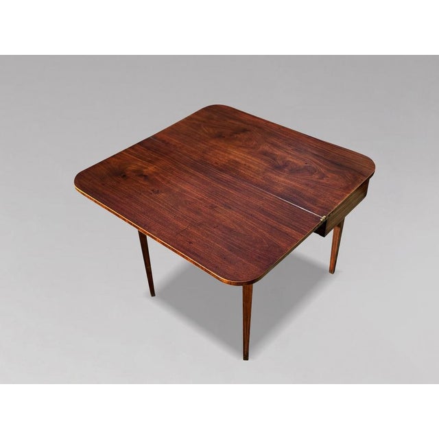 Antique George III Mahogany Inlaid Fold-Over Tea Table, 1780 For Sale - Image 13 of 14