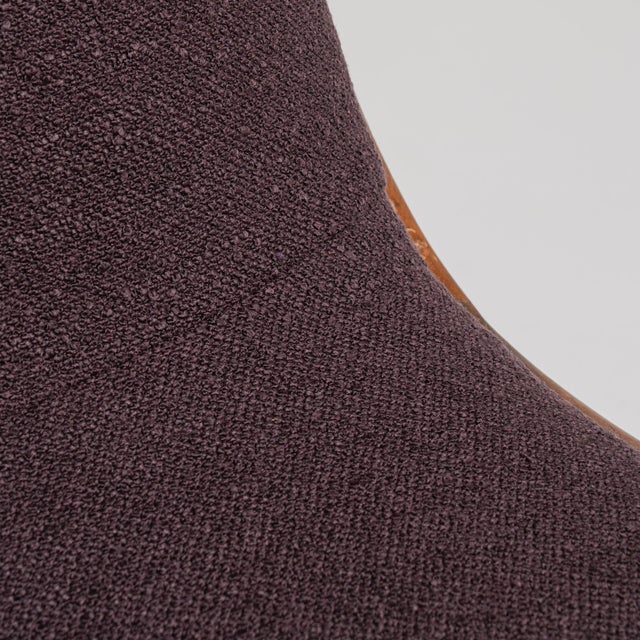 19th Century France Deep Aubergine Plum Upholstered Slipper Side Chair For Sale - Image 11 of 11