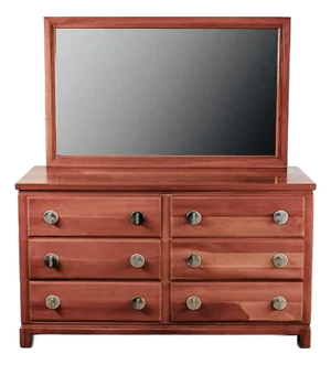 1950s Crawford 6 Drawer Dresser & Mirror