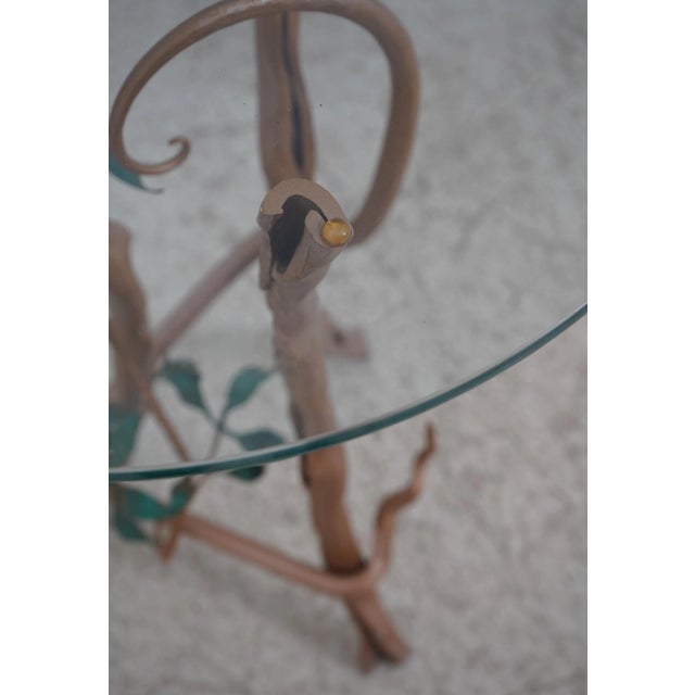 Italian Stunning Italian Toleware Floral Base Iron Occasional Table For Sale - Image 3 of 12