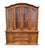 Mediterranean Stanley Furniture Solid Walnut Italian Provincial 66" Buffet W. Lighted Display China Cabinet W. Grilled Doors 8311-04 For Sale - Image 3 of 15