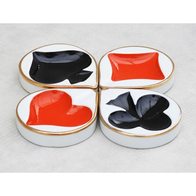 Vintage Porcelain Playing Card Themed Ashrays, 1960s, Set of 4 For Sale - Image 9 of 9