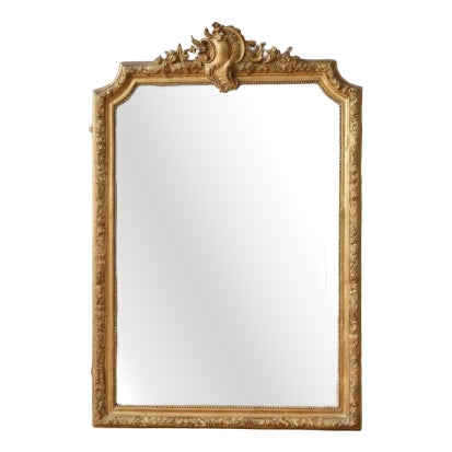 Antique French Giltwood Wall Pier Mirror, 1869 For Sale