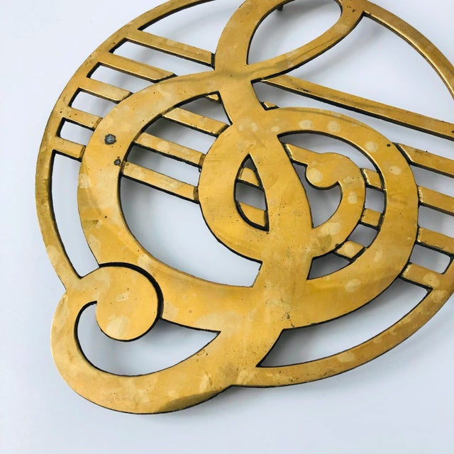 Brass Treble Clef Trivet For Sale - Image 4 of 8
