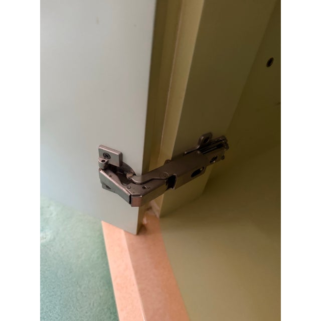 Art Deco 1980 Mint Green Goat Skin Pattern Credenza For Sale - Image 3 of 6