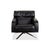 Black Leather Executive Armchair in Black Metal with Swivel by Rolf Benz For Sale - Image 8 of 9