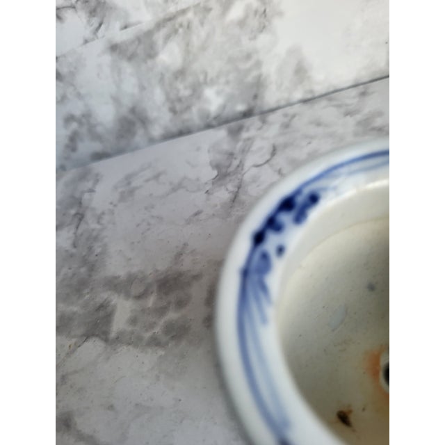 Ceramic 1980s Blue and White Flowers Porcelain Planter For Sale - Image 7 of 13