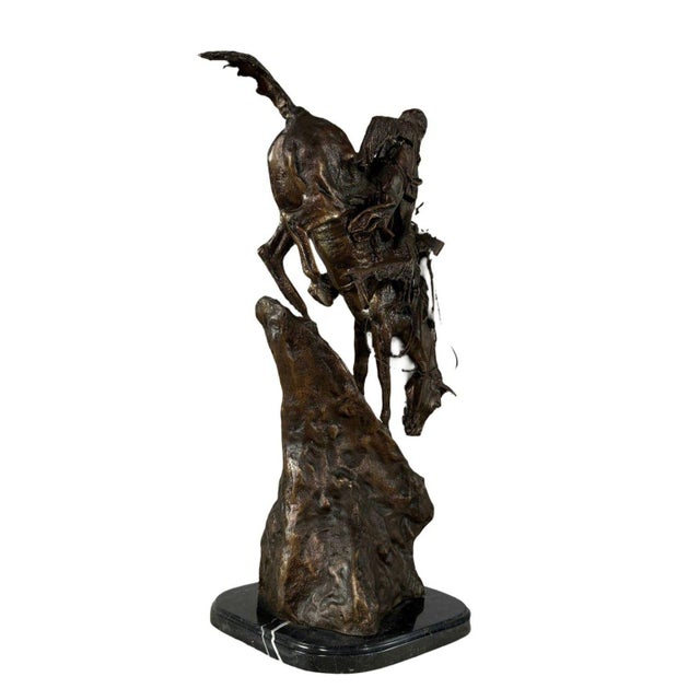 Metal Bronze "The Mountain Man" Statue After Remington, Signed - 28" H For Sale - Image 7 of 10