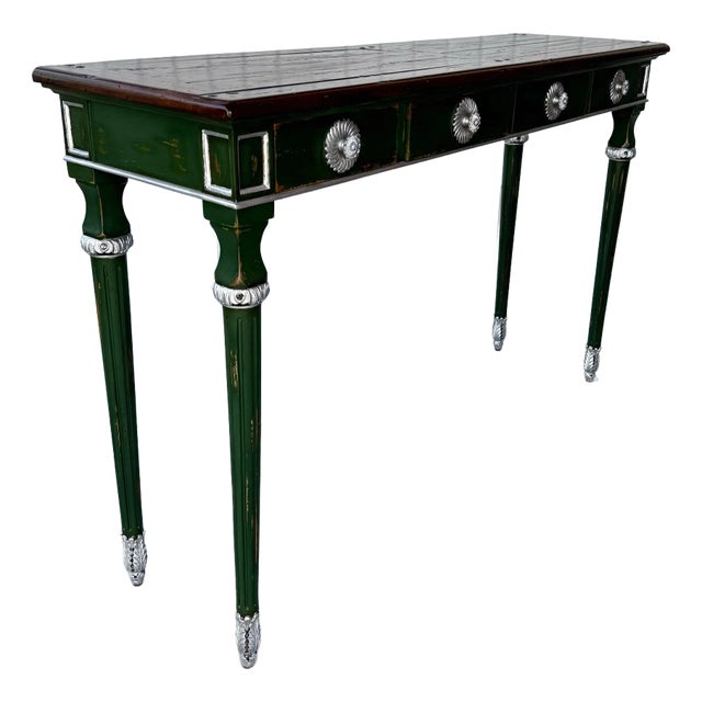 Fine Theodore Alexander Castle Bromwich Country French 4 Drawer Console Table For Sale