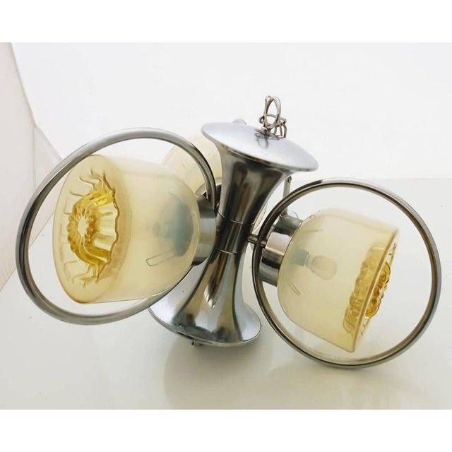 Brown Ceiling Lamp attributed to Toni Zuccheri for Mazzega, 1970s For Sale - Image 8 of 15