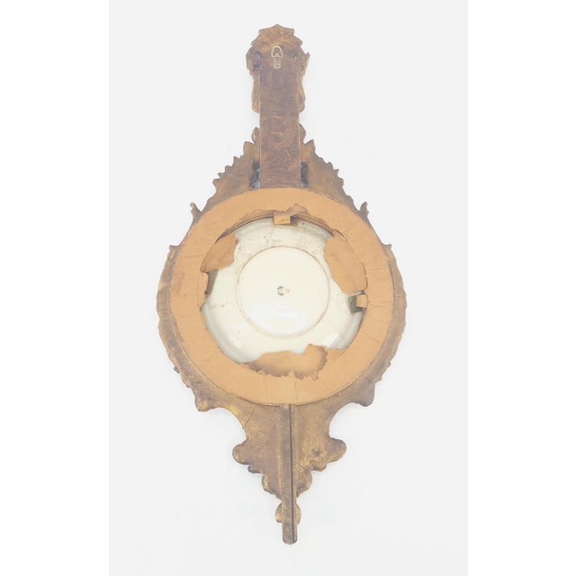 Ceramic Gold Gilt Gesso Frame German Decorated Wall Plaque Plate c1920s For Sale - Image 7 of 9