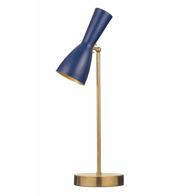Not Yet Made - Made To Order Navy Blue Wormhole Table Lamp by Simone Calcinai for Brass Brothers For Sale - Image 5 of 5