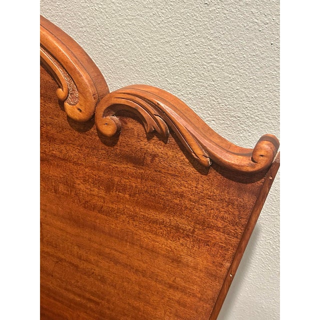 Wood 1940’s French Provincial Louis XV Style Walnut Twin Headboards With Carved Crest - A Pair For Sale - Image 7 of 12