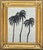 Abstract original palm tree painting on grasscloth in gilded frame by Charleston based contemporary artist Haley Mathewes.