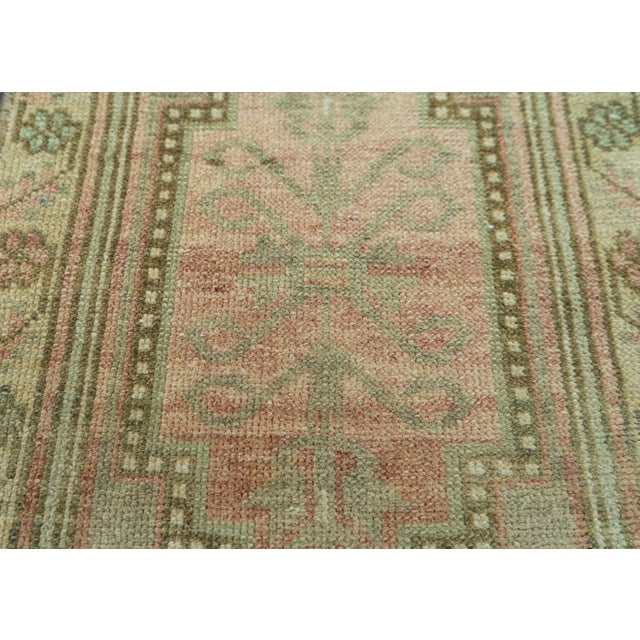 Early 21st Century Turkish Mini Rug Oriental Hand Knotted Vintage Rug 1'5" x 3'6" #20735 For Sale - Image 5 of 8